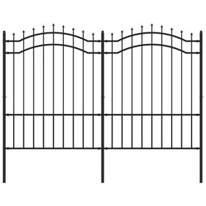 vidaXL Clôture de jardin avec sommet de lance Noir 190 cm