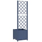 vidaXL Jardinière avec treillis bleu gris 40x40x136 cm PP
