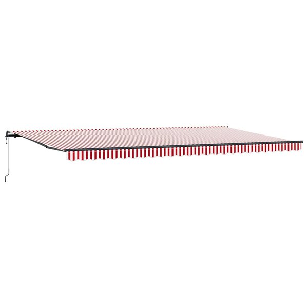 vidaXL Auvent Rétractable Rouge et blanc 600 × 300 cm tissu