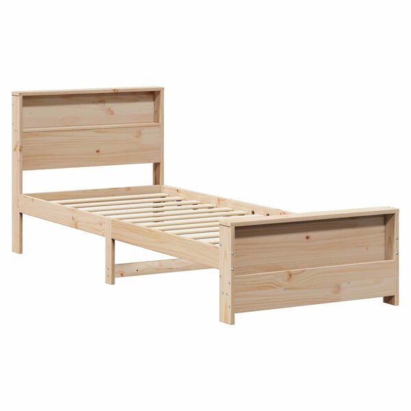 vidaXL Cadre de lit Marron 75 x 190 cm Bois massif en pin