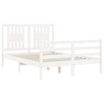 vidaXL Cadre de lit sans matelas blanc bois massif