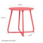 Table ronde métal - couleur rouge