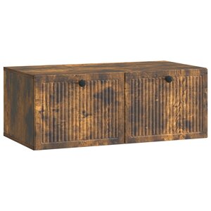 vidaXL Meuble TV mural Chêne fumé 78 5 x 41 x 30 cm Bois d'ingénierie