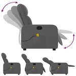 vidaXL Fauteuil de massage inclinable Gris foncé Tissu