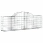 vidaXL Paniers à gabions arqués 11 Pièces 200x30x60/80 cm Fer galvanisé