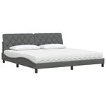 vidaXL Lit avec matelas gris foncé 200x200 cm tissu