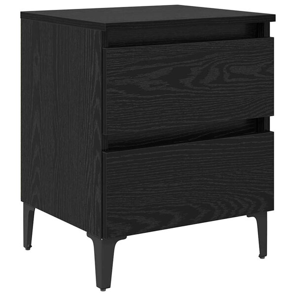 vidaXL Cabinet de chevet Chêne noir 40 x 35 x 50 cm Bois d'ingénierie
