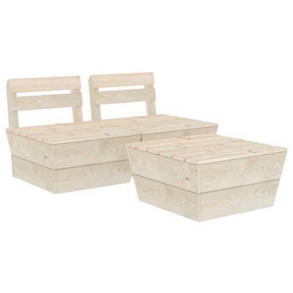 vidaXL Salon de jardin palette 3 Pièces Bois d'épicéa imprégné