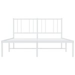 vidaXL Cadre de lit métal sans matelas et tête de lit blanc 140x200 cm