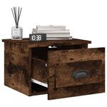 vidaXL Table de chevet murale chêne fumé 41 5x36x28 cm