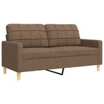 vidaXL Ensemble de canapés 3 Pièces avec repose-pied marron tissu