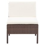 vidaXL Salon de jardin 3 Pièces avec coussins Résine tressée Marron