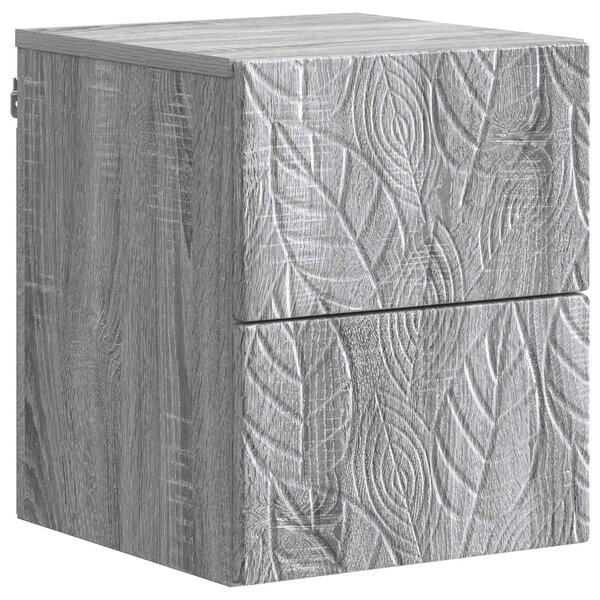 vidaXL Cabinet de chevet mural Sonoma gris 34 5 x 33 x 40 cm