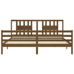 vidaXL Cadre de lit avec tête de lit marron miel 200x200cm bois massif