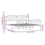 vidaXL Cadre de lit métal sans matelas et pied de lit blanc 183x213 cm