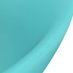 vidaXL Lavabo ovale à trop-plein Vert clair mat 58 5x39 cm Céramique