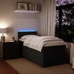vidaXL Sommier à lattes de lit avec matelas Noir 100x200 cm Velours