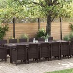 vidaXL Ensemble de salle à manger pour jardin 15 Pièces Marron