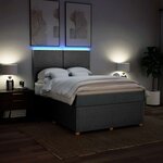 vidaXL Sommier à lattes de lit avec matelas Gris clair 140x190cm Tissu