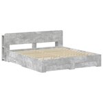 vidaXL Cadre de lit avec rangement Gris béton 200 x 200 cm