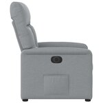 vidaXL Fauteuil inclinable électrique Gris clair Tissu