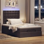 vidaXL Cadre de lit ottoman avec matelas marron foncé 120x200 cm tissu