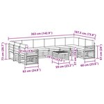vidaXL Ensemble de canapés d'extérieur 11 pc Naturel et Anthracite