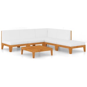 vidaXL Salon de jardin 6 Pièces avec coussins Bois d'acacia solide