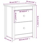 vidaXL Tables de chevet 2 Pièces Blanc 50x35x61 5 cm Bois de pin massif