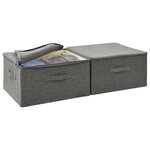 vidaXL Boîtes de rangement 2 Pièces Tissu 43x34x23 cm Anthracite