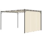 vidaXL Belvédère de jardin avec rideau latéral 4x3x2 25 m Crème