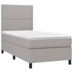 vidaXL Sommier à lattes de lit avec matelas et LED Gris clair 90x200cm