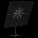 vidaXL Parasol cantilever à LED Noir 400x300 cm