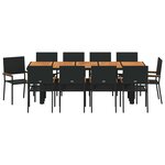 vidaXL Ensemble de salle à manger pour jardin 11 Pièces Noir Poly rotin