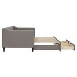 vidaXL Lit de jour avec gigogne et tiroirs sans matelas taupe 80x200cm