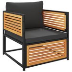 vidaXL Chaise de jardin avec coussins bois massif d'acacia