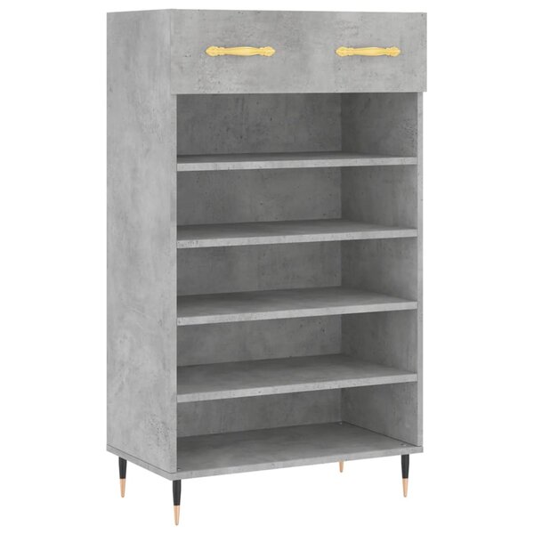 vidaXL Armoire à chaussures gris béton 60x35x105 cm bois d'ingénierie