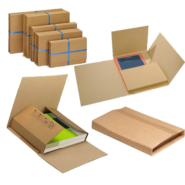 Lot de 10 Etuis croix d’expédition carton brun 330×250 épaisseur 10 à 60 mm