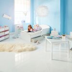 Lit pour enfants Blanc avec tiroirs de rangement sous le lit pour matelas 140cm x 70cm