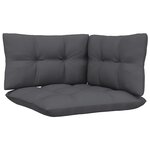 vidaXL Salon de jardin 9 Pièces avec coussins anthracite bois de pin