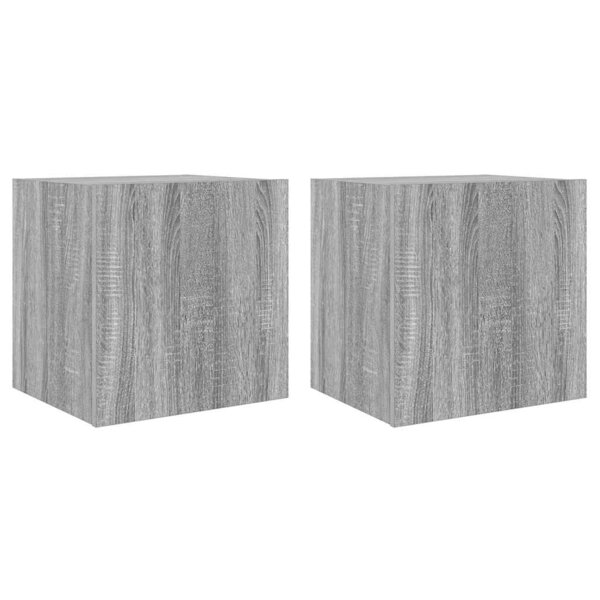 vidaXL Meubles TV muraux et lumières LED 2Pièces sonoma gris 40 5x35x40cm