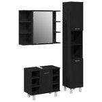 vidaXL Ensemble de mobilier de salle de bain 3 pièces Chêne noir Bois d'ingénierie