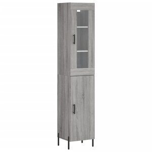 vidaXL Buffet haut Sonoma gris 34 5x34x180 cm Bois d'ingénierie