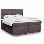 vidaXL Sommier à lattes de lit avec matelas Marron foncé 180x200 cm