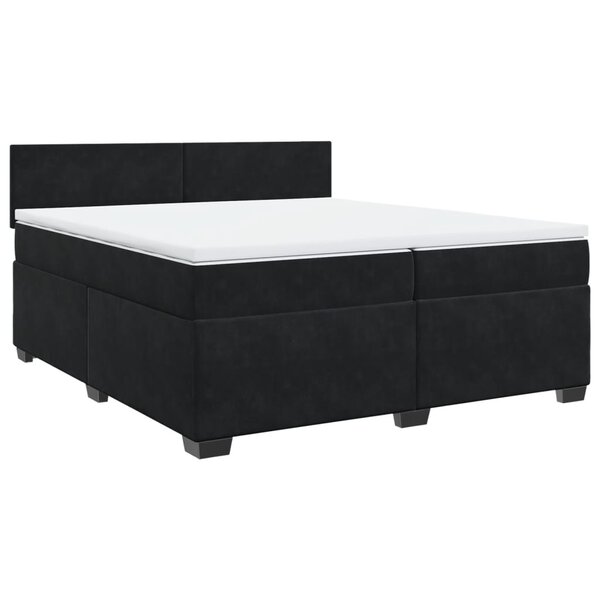 vidaXL Sommier à lattes de lit et matelas Noir 200x200 cm Velours