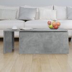 vidaXL Table basse gris béton 150x50x35 cm bois d'ingénierie