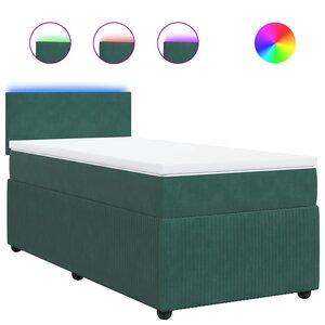vidaXL Sommier à lattes de lit avec matelas Vert foncé 100x200 cm