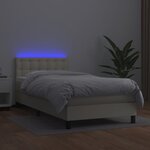 vidaXL Sommier à lattes de lit avec matelas et LED Crème 80x200 cm