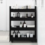 vidaXL Chariot de Rangement Étroit 4 Niveaux Chêne Noir