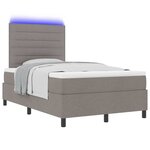 vidaXL Lit à ressorts avec matelas avec LED Taupe 120 x 200 cm tissu